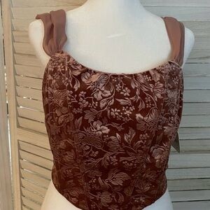Altar'd State Floral Burgundy Crop Top